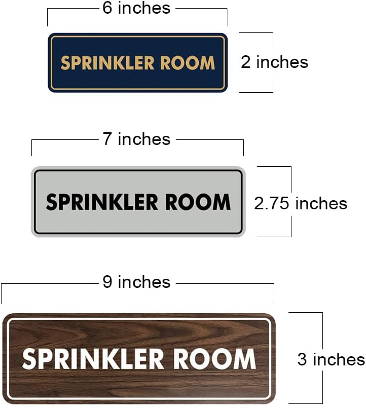 Signs ByLITA Standard Sprinkler Room Sign (Red) - Small 2 Pack