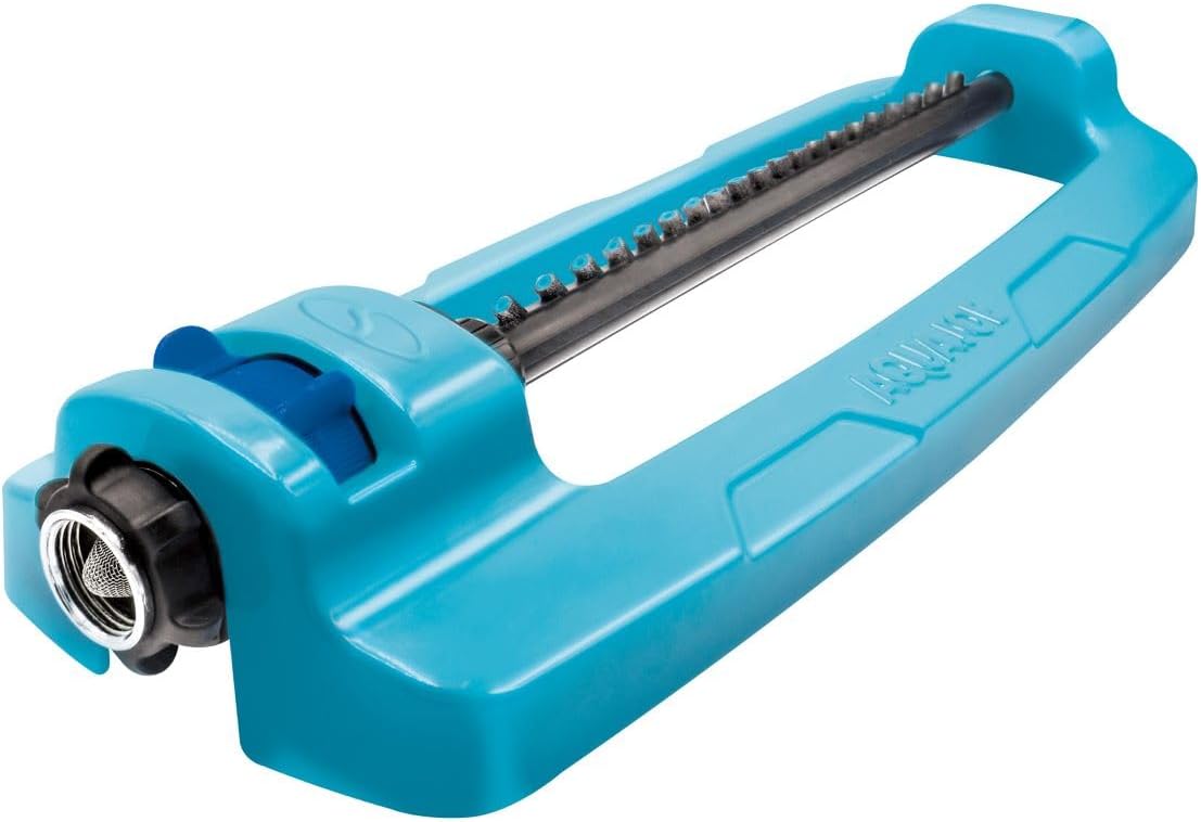 Aqua Joe SJI-OMS16 Indestructible Oscillating Sprinkler with Adjustable Spray and Metal Base, 3600 Sq. Ft. Coverage Max, 70-Foot Spray Distance Max, and 37.8-Foot Spray Width Max