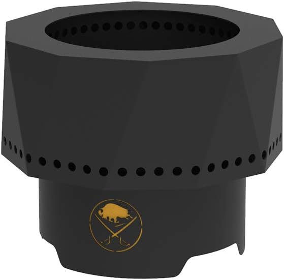 Blue Sky Outdoor Living NHL Buffalo Sabres Ridge Portable Steel Smokeless Fire Pit with Carrying Bag, Firewood and/or Wood Pellet Burning