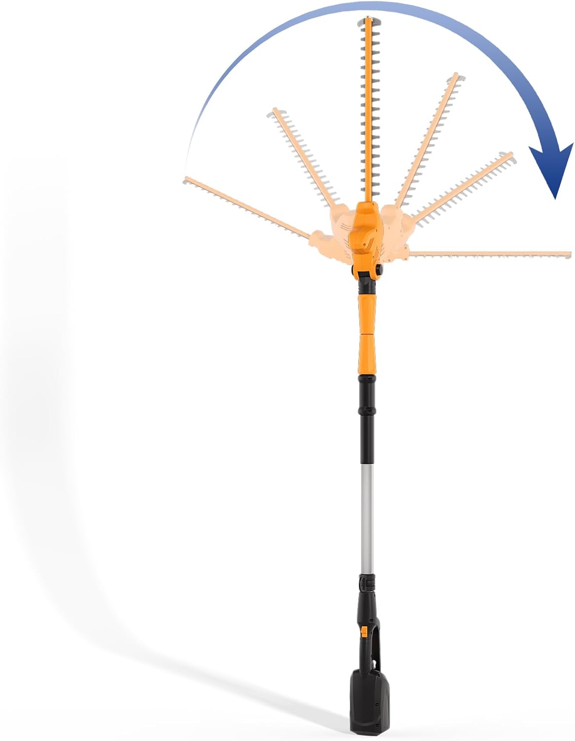 40V Pole Hedge Trimmer Cordless, 500mm Telescopic Range Pole Hedge Trimmer, 9 Rotary Positions Hedge Trimmer with 2Ah Battery and Charger Included