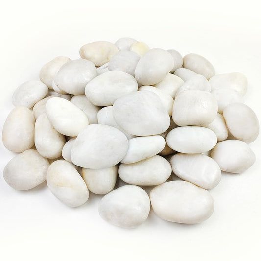 40lbs Large River Rocks for Landscaping, 3-4" White Pebbles for Garden Design, Hand-Picked Smooth Stones for Fish Tank, Flower Pots, Indoor Water Fountains, Pathways, Backyard