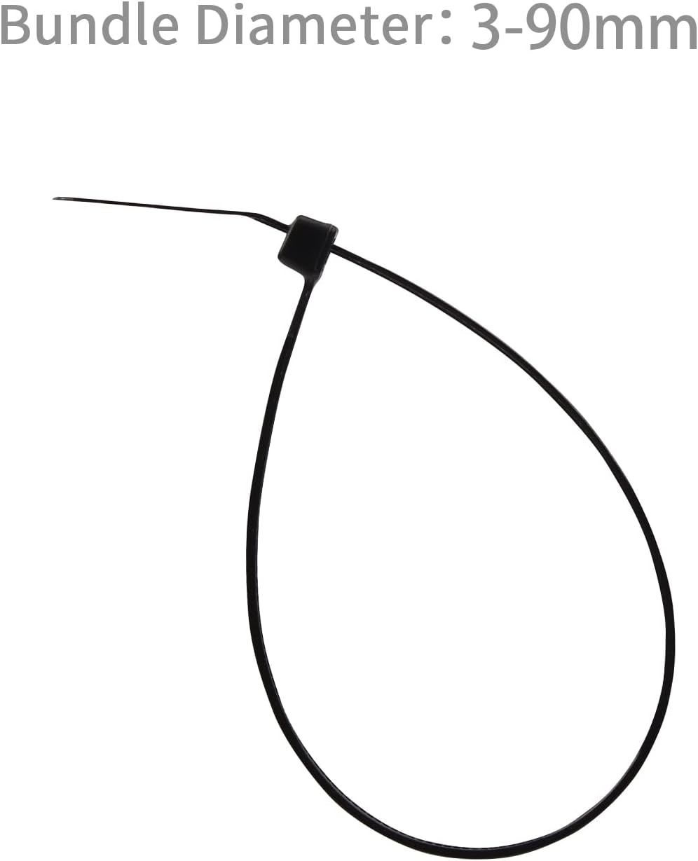 XINGO 100PCS Cable Zip Ties Heavy Duty, Premium Nylon Plastic Wire Ties with 50 Pounds Tensile Strength, Self-Locking Black Nylon Zip Ties for Indoor and Outdoor (14 inch, Black)