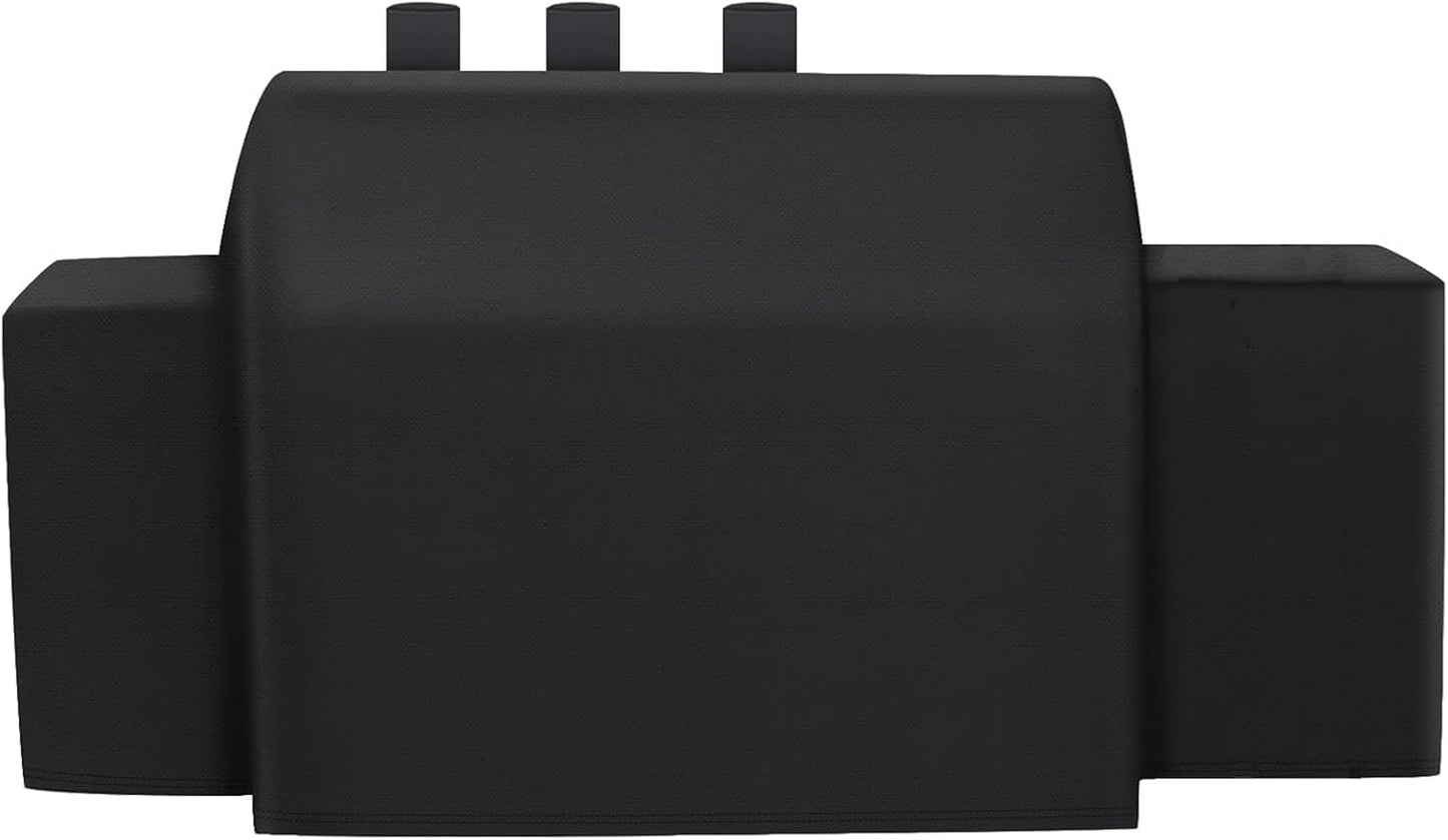 Grill Cover for Char-Griller 3-Burner Dual Fuel Expandable Propane Gas and Charcoal Outdoor Polyester Grill and Smoker Cover, Heavy Duty Waterproof UV Resistant Cover, Outdoor BBQ Accessories