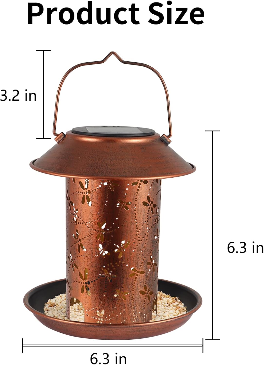 Bird Feeders for Outdoors Dragonfly Solar Lanterns Outdoor Waterproof Garden Decor Gifts for Women Mom Grandma Metal Solar Decoration Outside LED Lanterns for Yard, Patio, Lawn, Pathway(2 Pack)