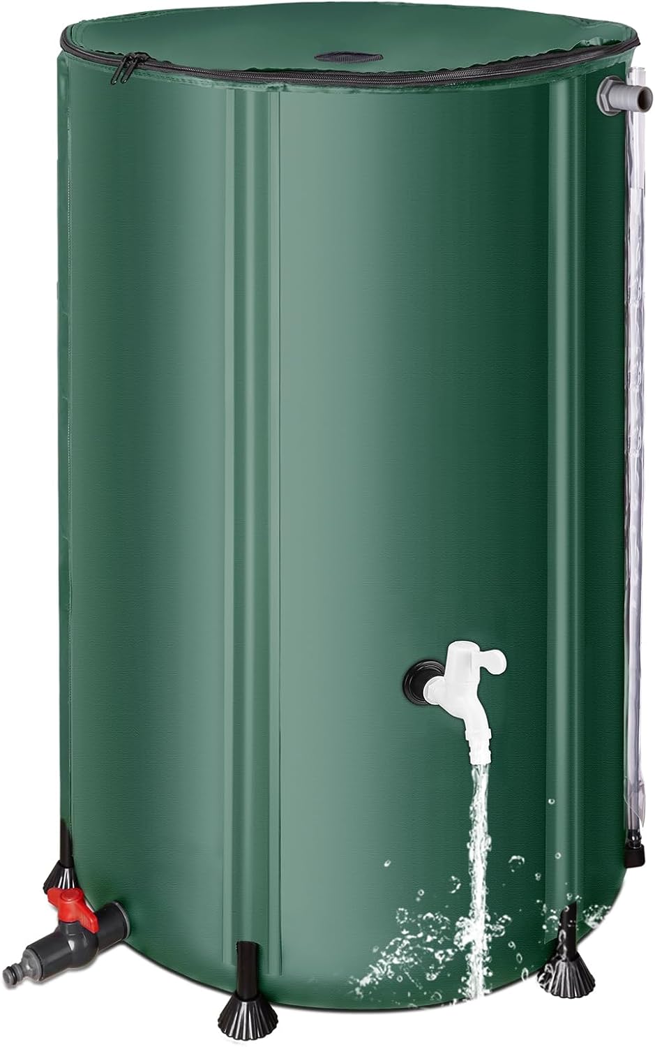 Rain Barrels to Collect Rainwater from Gutter - Rain Collection Barrel Water Barrel Rainwater Collection System Collapsible Rain Barrel Include Filter Two Spigots and Overflow Kit (100 Gallon, Green)