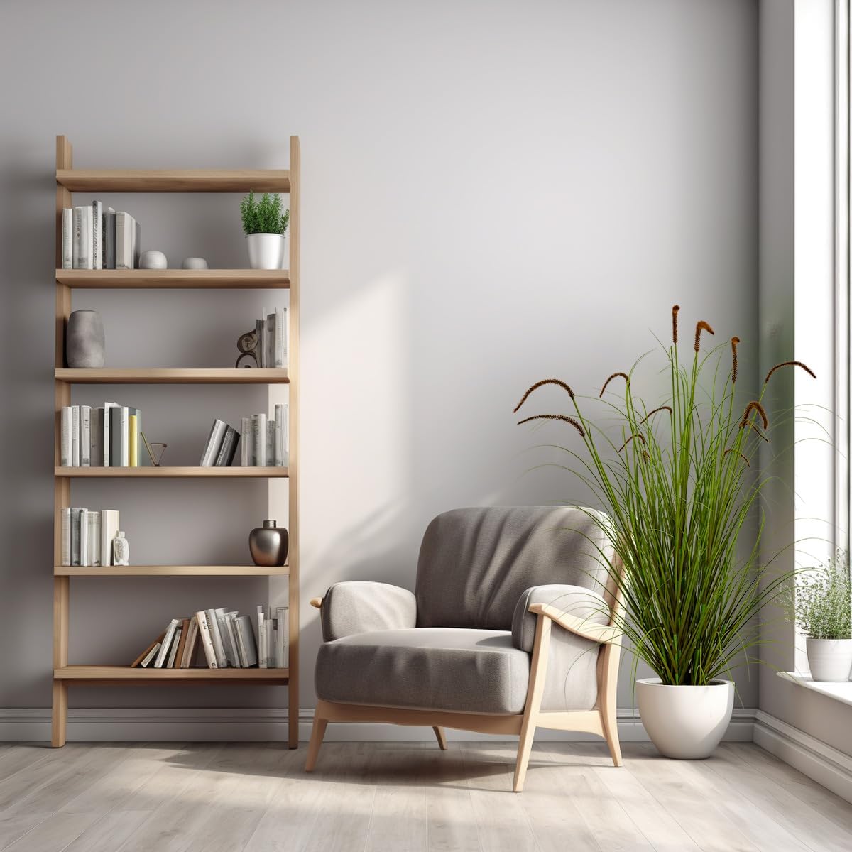 Artificial Plant 5ft(1pack) Tall Artificial Grass Plant,Faux Plants Indoor Home Decorative Artificial Plants & Flowers in Pot Fake Plant, House Plant Indoor