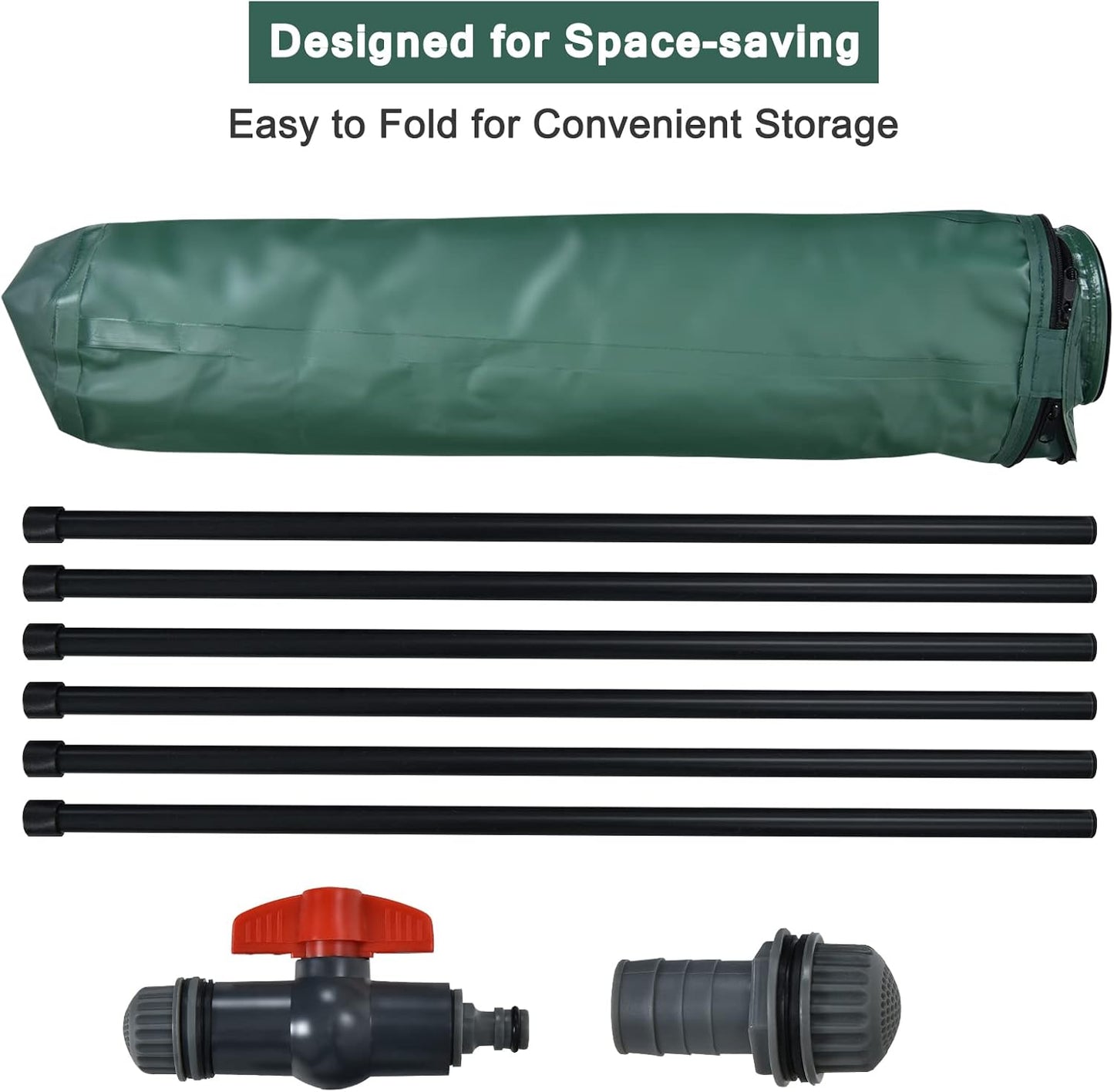 Happygrill 53 Gallon Collapsible Rain Barrel, PVC Rain Water Collection Barrel with Spigot Water Storage Container & Top Mesh, Portable Rain Barrels to Collect Rainwater from Gutter for Garden Lawn