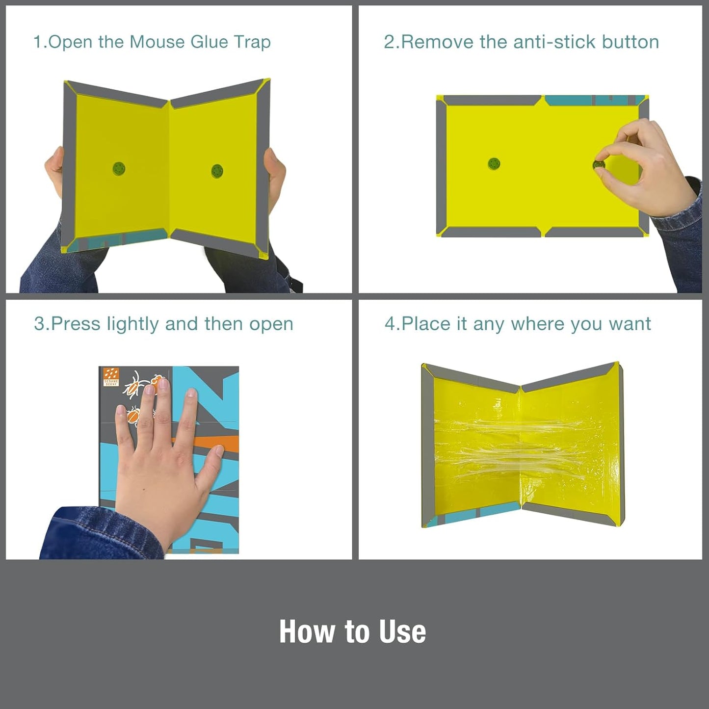 Mouse Trap Glue Board 13-Pack,3X Faster Catch with Built-in Sesame Scent, Sticky Trap for Crawling Pests, Rats & Mice Extra Heavy & Sticky, Biodegradable, Indoors Home & Commercial