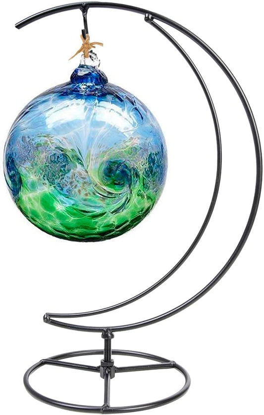 Ornament Display Stand Air Plant Stand Iron Hanging Stand Flower Pot Stand Rack Holder for Hanging Glass Globe Witch Ball Terrarium Christmas Ornament and Home Wedding Decoration(Black) (Moon)