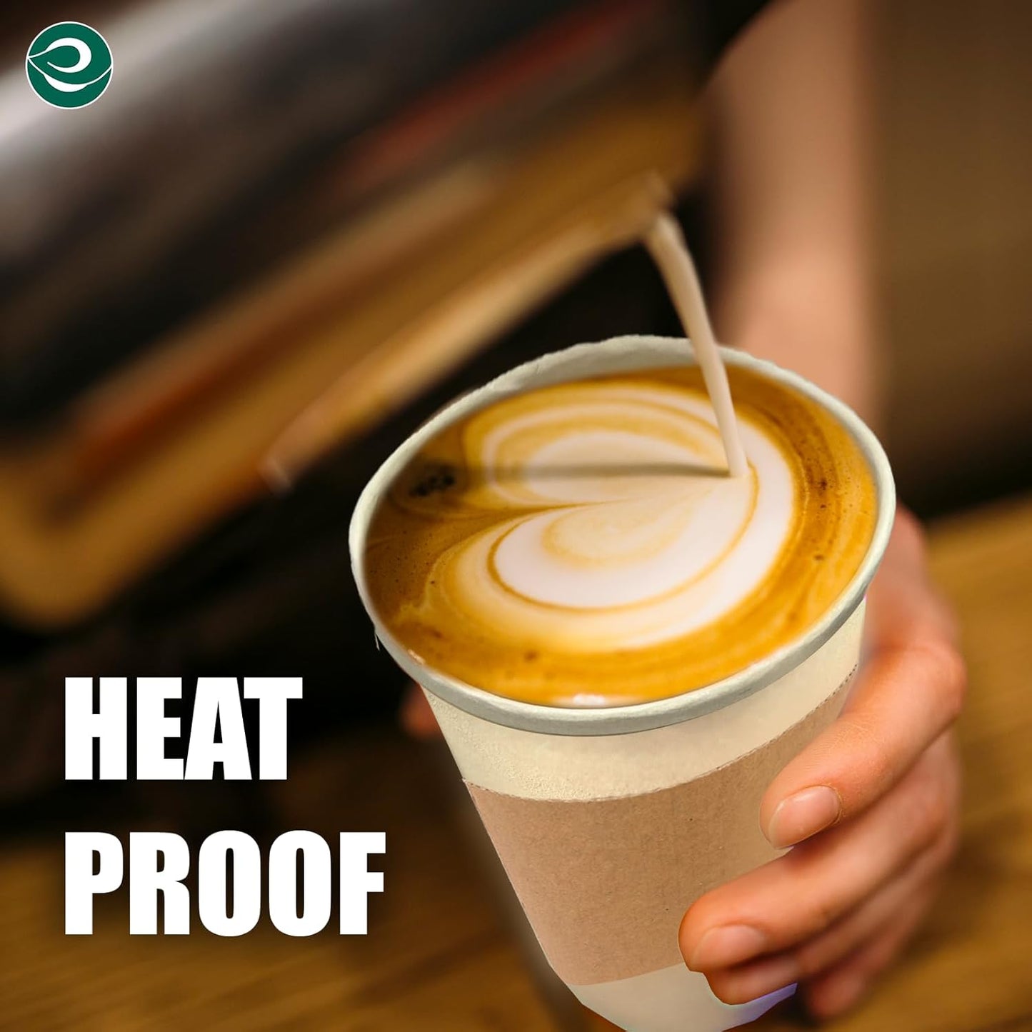 ECO SOUL 100% Compostable Coffee Cups With Lids & Sleeves - 16Oz (50 Counts) To Go Coffee Disposable Bagasse Cups |Sturdy & Eco-Friendly Cups for Cafes, Party, Office