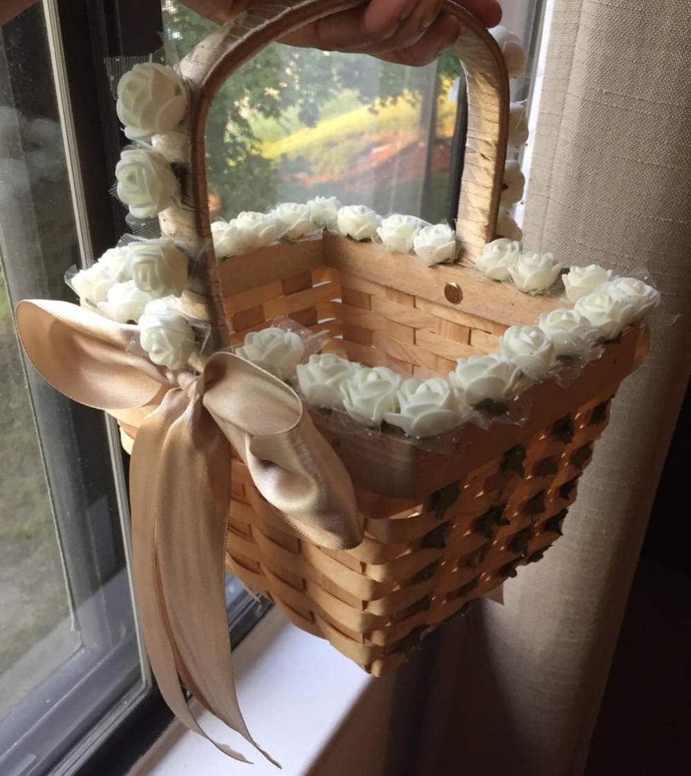 Mini Fake Rose Flower Heads 144pcs Mini Artificial Foam Roses DIY Wedding Flowers Accessories Make Bridal Hair Clips Headbands Dress (Bottom add Gauze) for Valentines Day,Wedding,Bridal (Milk White)