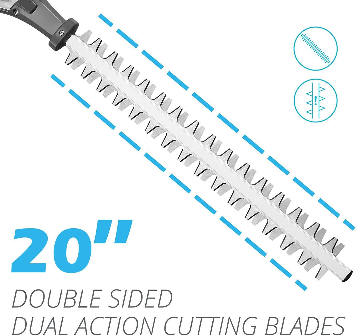 Redback 40V Cordless Pole Hedge Trimmer Long Reach 20" Cutting Length 6 Position Adjustable Head with Battery and Charger