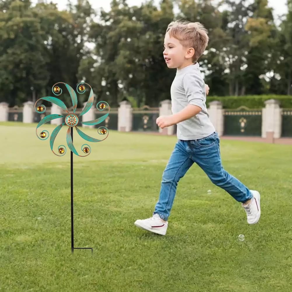 Stargarden Wind Spinner, Metal Outdoor Wind Sculptures & Spinners, Small Garden Pinwheels for Yard and Garden Decor