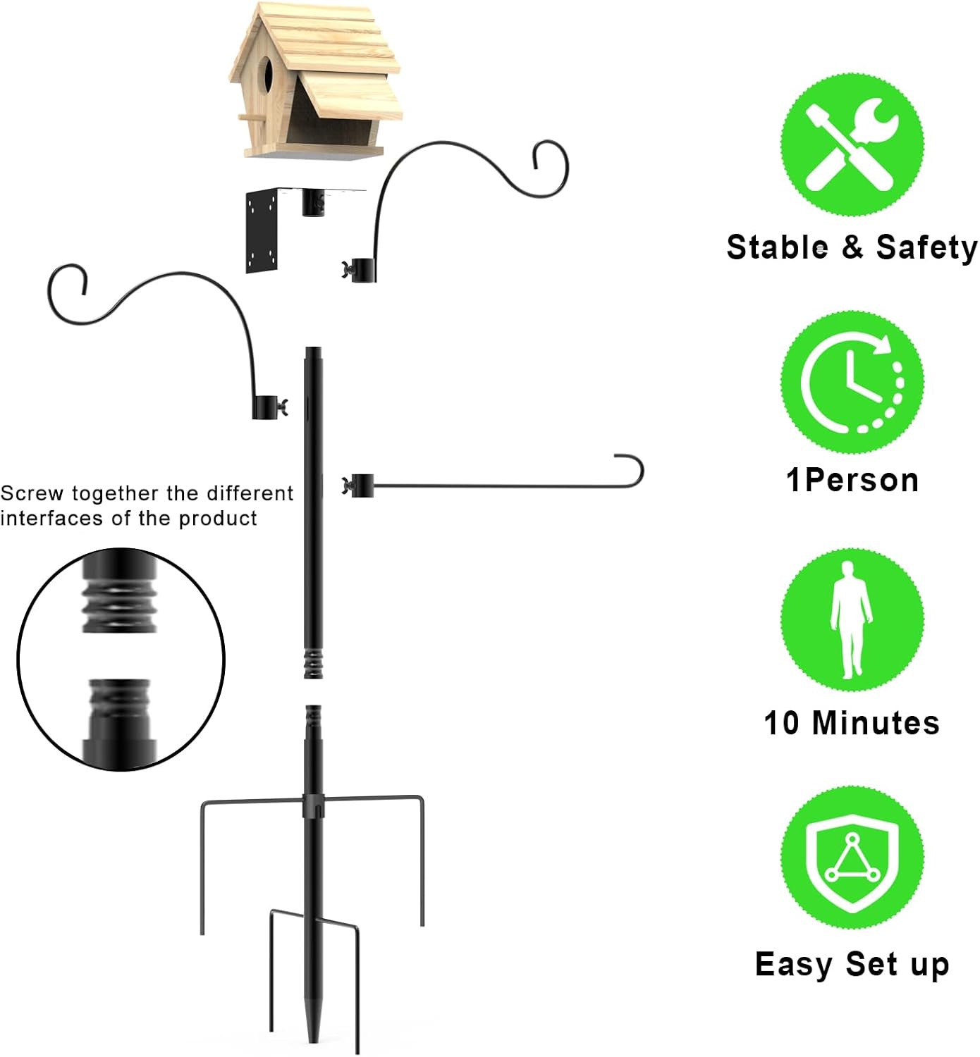 Bird Houses for Outside,Wooden Birdhouse Finch Cardinals Hanging, Birdhouse Nesting Box for Wild Bird Viewing,Funny Patio and Outdoor Yard Decoration (House)