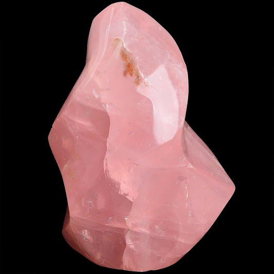 AMOYSTONE Rose Quartz Healing Crystal Large Flame Shaped Tower Standing Rose Quartz Protection Crystals for Witchcraft 1.5-2.2LB