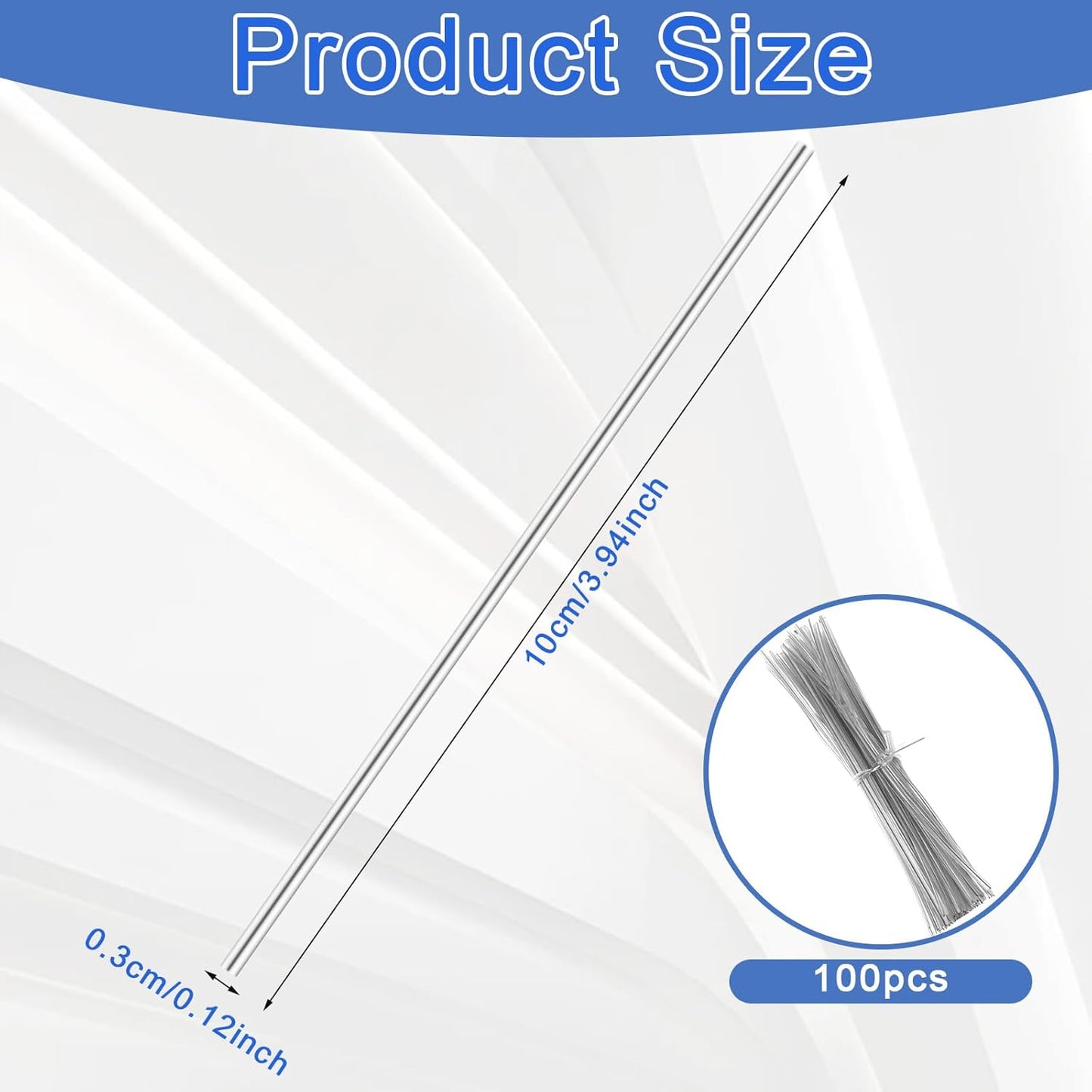 100 Piece 4 inches Cear Metal Twist Ties, Metallic Twist Cable Cord Wire Ties Reusable Plastic Wire Twists Tie for Bread, Cello, Candy, Coffee Bags & More