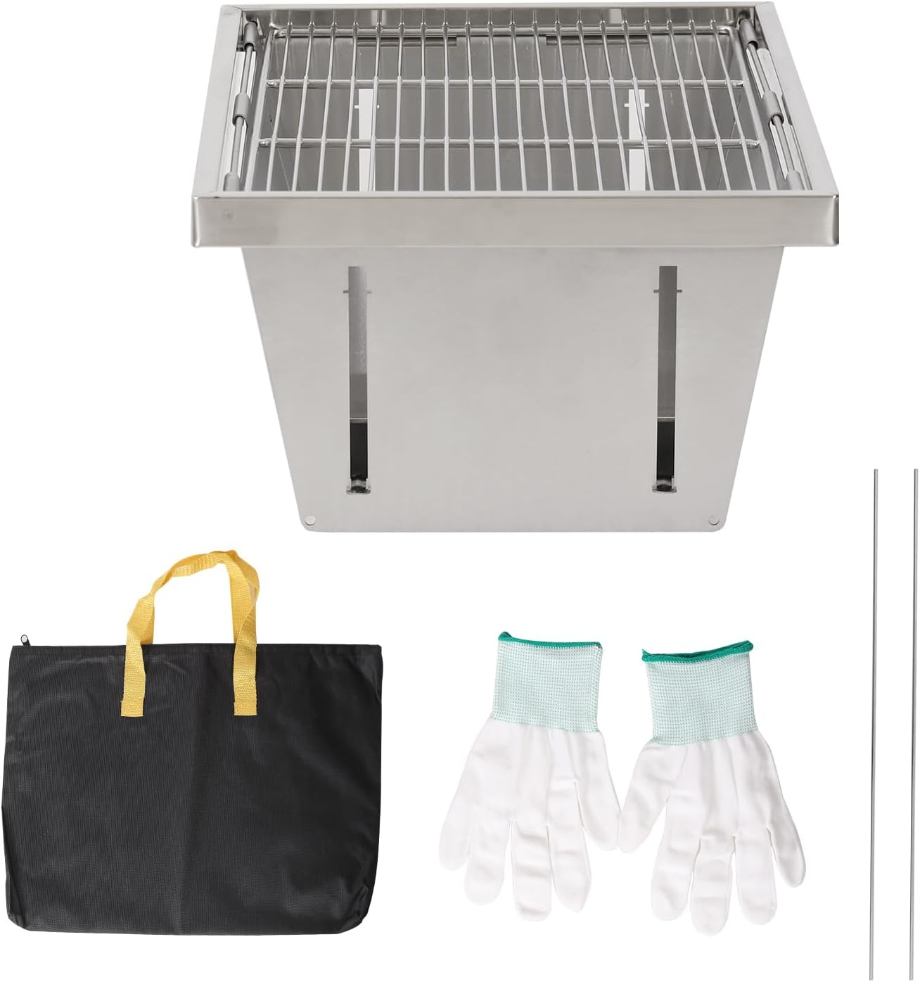 SUN-YE Charcoal Grill for IGT Table,Portable Grill with Carry Bag,Adjustable Furnace Burning Carbon Plate Height,Stainless Steel,Instantly Expands and Stores,1 Piece