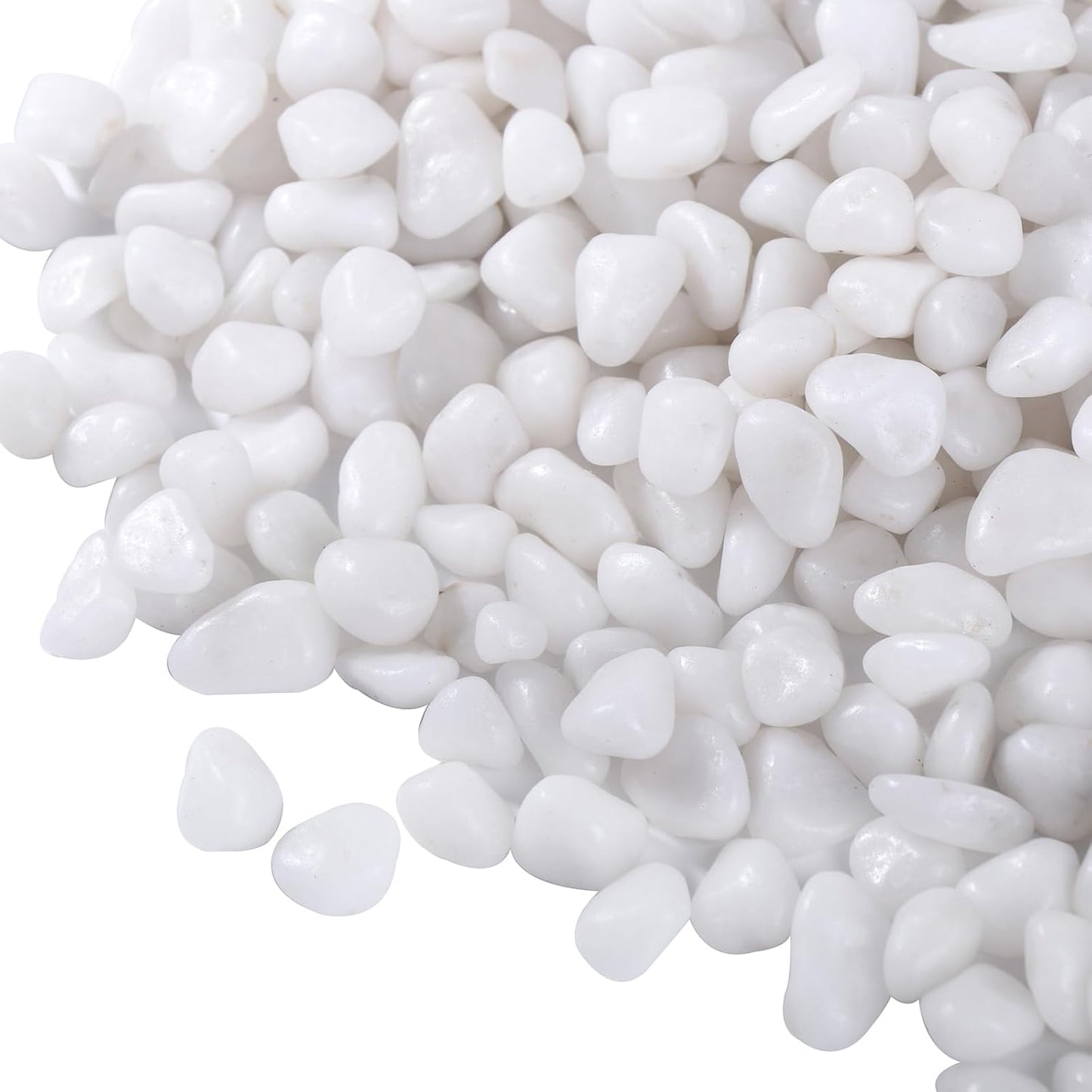 5 LB White Pebbles for Plants, 3/8 inch White Rocks for Vases Landscaping, Small Decorative Stones for Indoor Outdoor, Polished