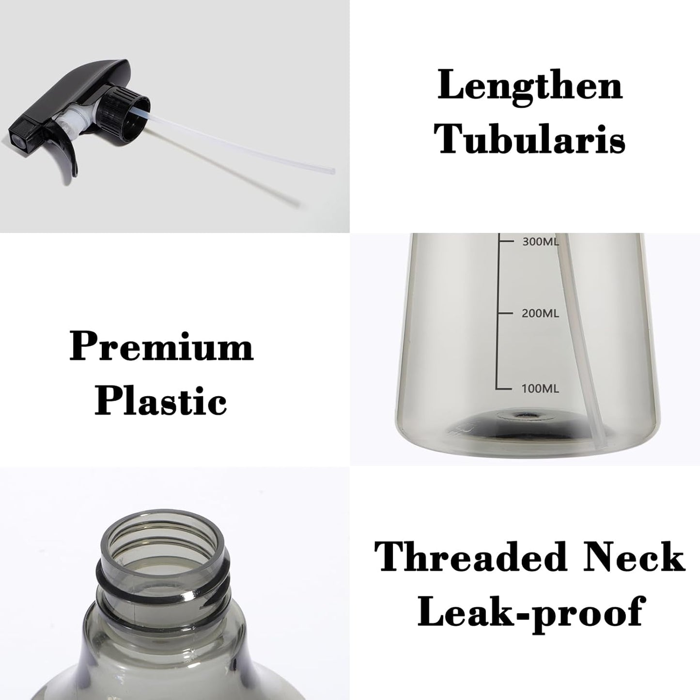 driew Plant Mister Spray Bottle, 13.6oz 400ML Plant Mister Water Spray Bottle with Scale for Plants Misting Bottle Water Fine Mist,Grey