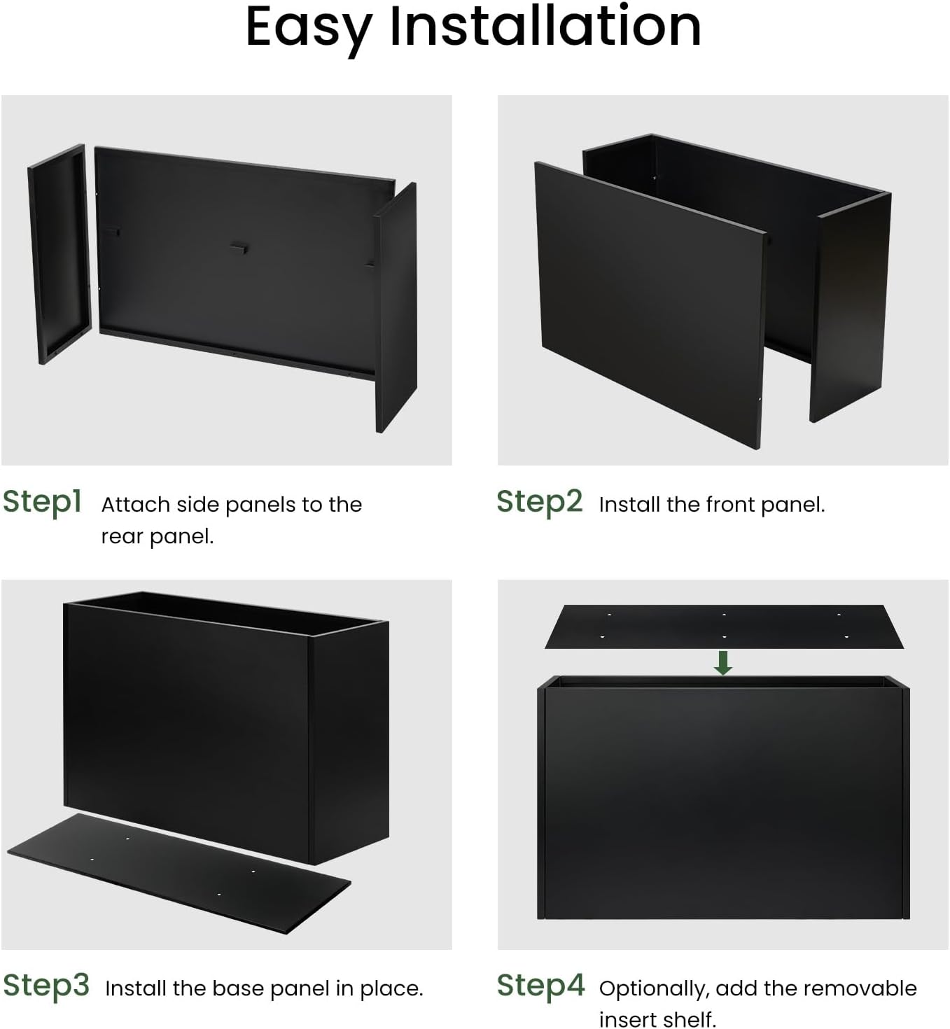 Heavy-Duty Steel Planter Box 38”x12”x30”, Rust-Resistant Large Outdoor & Indoor Plant Container, Metal Garden Box with Drainage Holes & Reinforced Edges