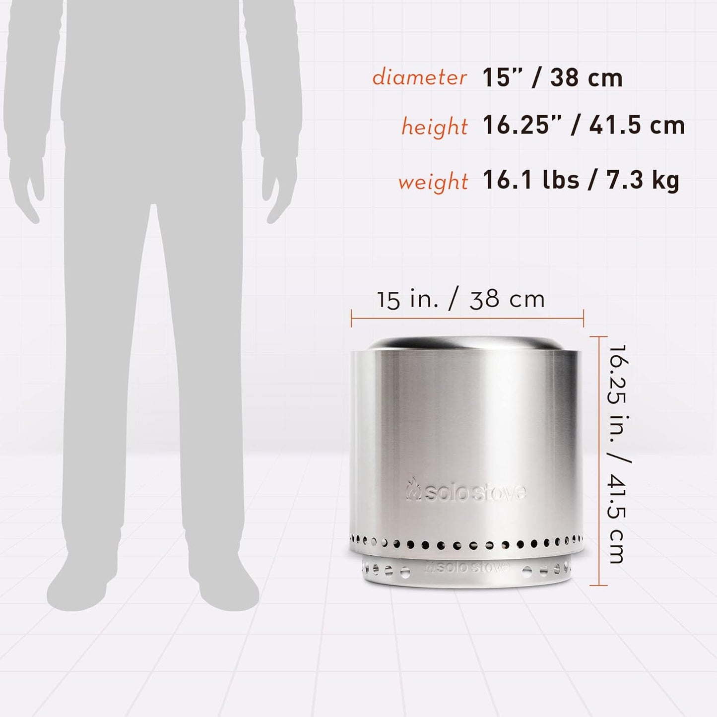 Solo Stove Ranger with Stand Portable Outdoor Fire Pit Stainless Steel Firepot for Wood Burning and Low Smoke Great Fire Pits for Outside | 15x12.5 Inch Outside Fire Pit