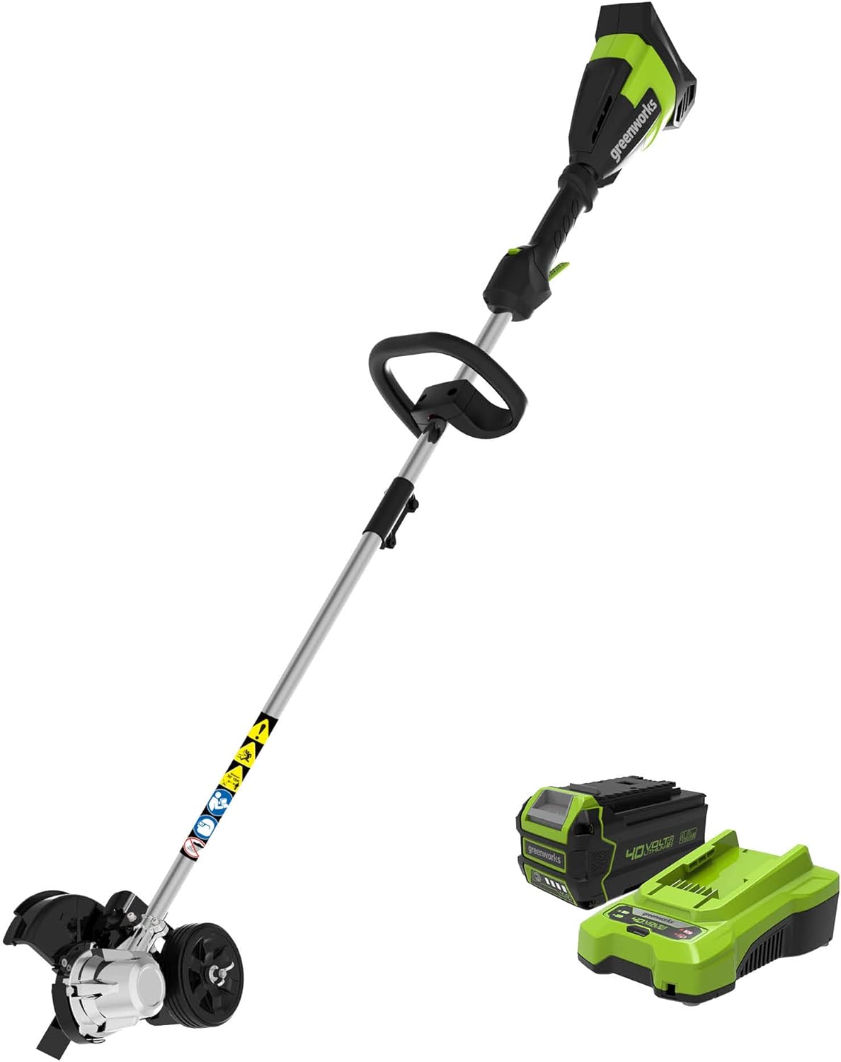 Greenworks 40V 8" Brushless Edger, 4.0Ah USB Battery and Charger Included