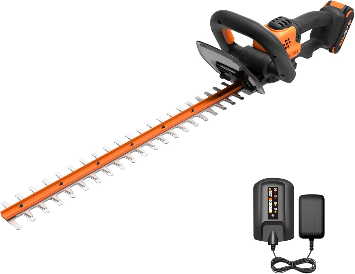 WORX WG261 22" 20V Cordless Hedge Trimmer, Battery & Charger Included