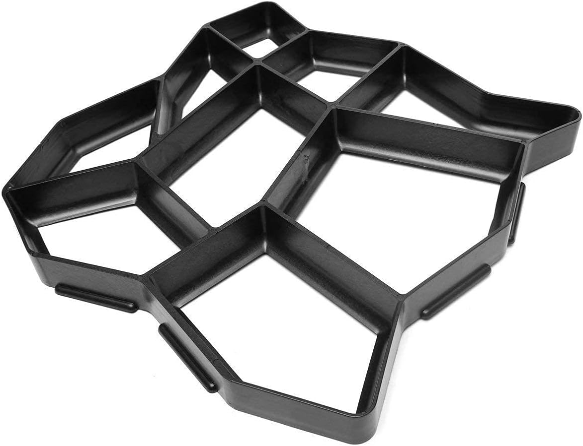 Concrete Molds and Forms, 2 Pack Plus Size 16.9x16.9x1.57inch Reusable DIY Stepping Stone Cement Paver Walkways Mold Walk Maker for Patio, Lawn & Garden