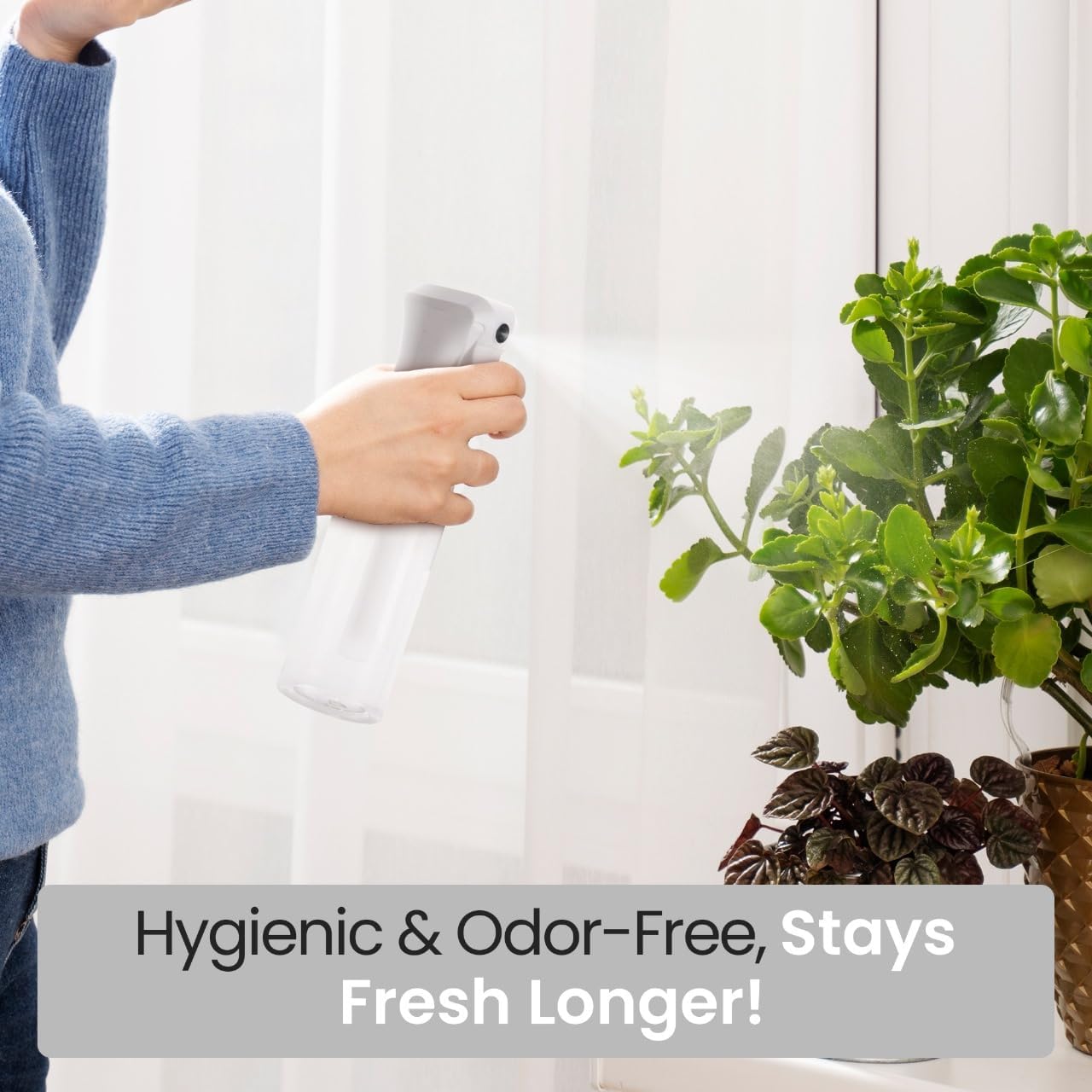 VIGOR PATH Continuous Spray Bottle - Ultra Fine Mist Water Sprayer for Hair, Home Cleaning, Plants, Salons - 200ml / 6.7oz Empty Spray Bottle (Clear)