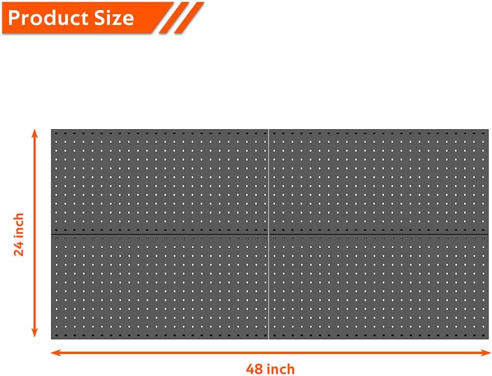 Ultrawall 4 Pcs Metal Pegboard Wall Panels, Peg Boards for Garage Tool Storage