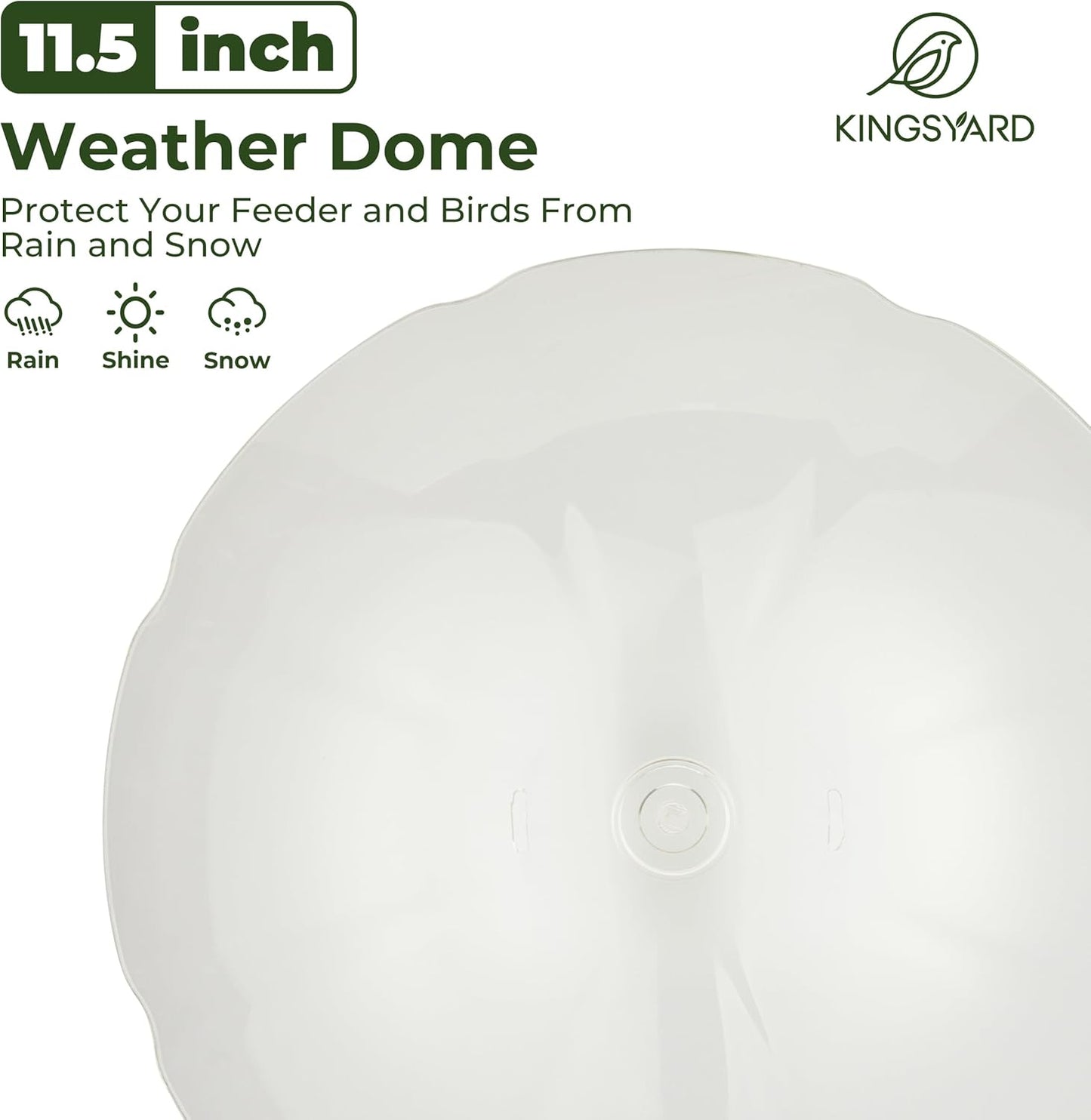 Kingsyard Metal Bird Feeders for Outdoors Hanging, Wild Bird Feeder for Finch Cardinal, Large Tray and Rainproof Dome, 2 lbs Seeds Capacity (Drak Green)