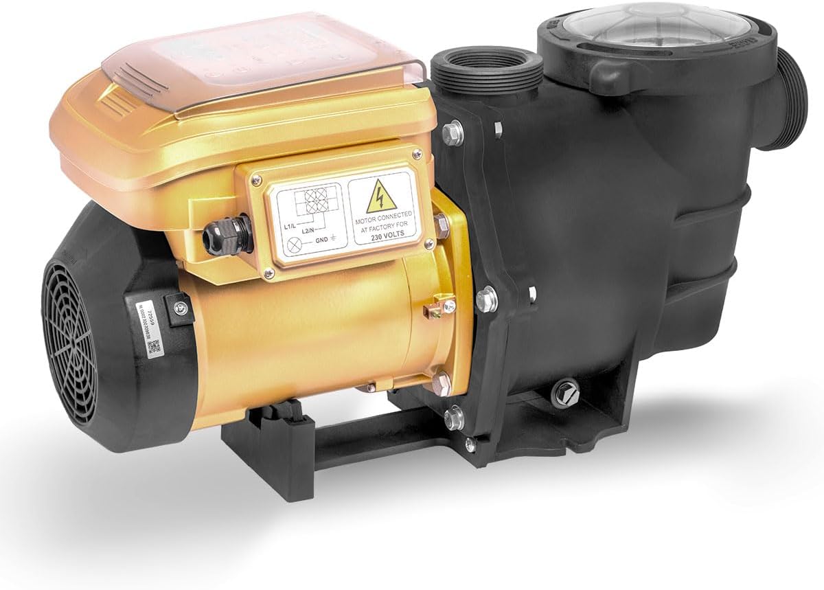 XtremepowerUS 1.5HP High Flow Variable Speed Pool Pump Intelligent Control Panel Swimming Pool Pump Inground w/ 2" Inch Fitting Adapter, 230V
