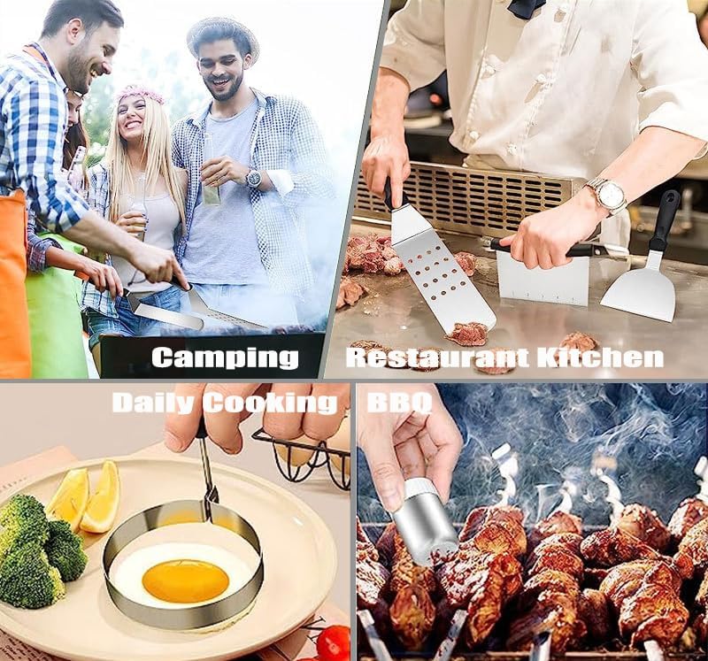 MURRI&MURRDI 149 Pcs Griddle Grill Tools Set, Stainless Steel Griddle Accessories Kit for Blackstone and Camp Chef, BBQ Grill Barbecue Tool Set with Carry Bag Barbecue Accessories Gifts for Men