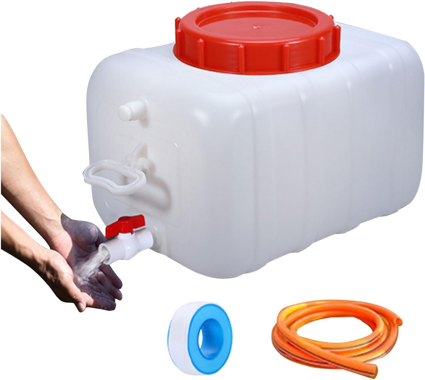 Water Storage Container with Spigot Hose, 52.8 Gallon Portable Water Tank Thick Water Dispenser Carrier Heavy Duty Water Bucket for Hiking Picnic Vehicle Outdoor Emergency(Size:200L/52.8Gal)