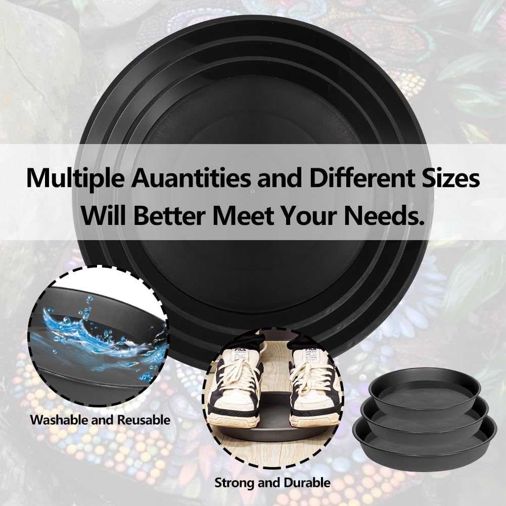 6 Pcs Round Stepping Stone Molds, 3 Size Reusable Cement Molds for Concrete, 8''/9.4''/ 10.8'' Plastic Concrete Mold for Casting Garden and Walkway