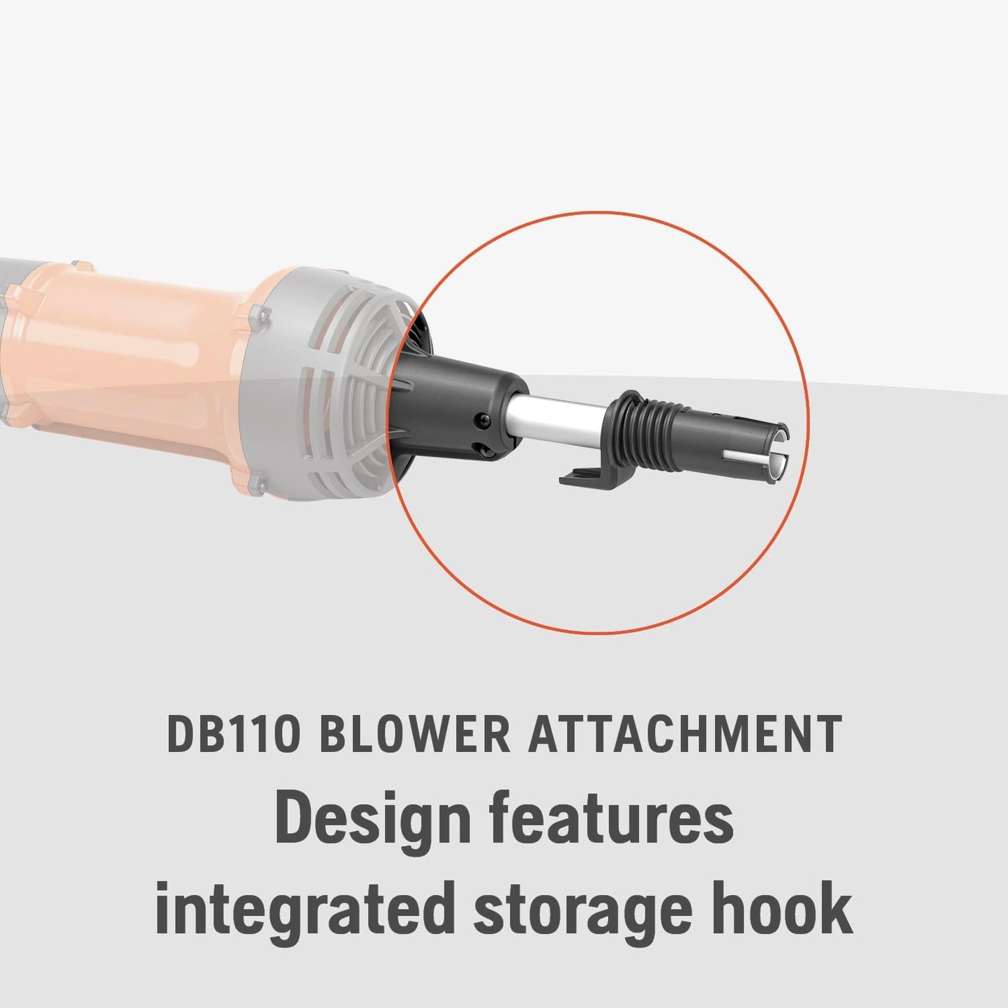 Husqvarna DB110 Leaf Blower Attachment, FLXi Compatible Battery Powered Leaf Blower Attachment, Hook Included for Easy Storage