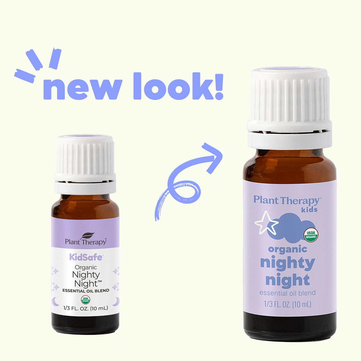Plant Therapy KidSafe Organic Nighty Night Essential Oil Blend for Sleep 10 mL (1/3 oz) 100% Pure, Undiluted, Therapeutic Grade