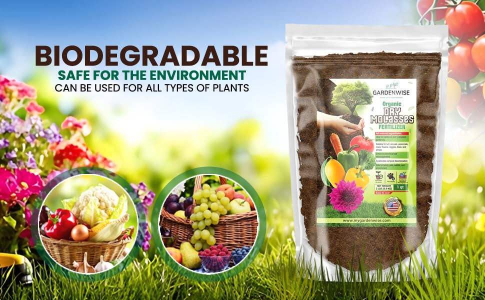 Organic Molasses for Plants - Horticultural Molasses - Ideal for Traditional & Hydroponic Gardening, for Indoor & Outdoor Plants (3 QUARTS)