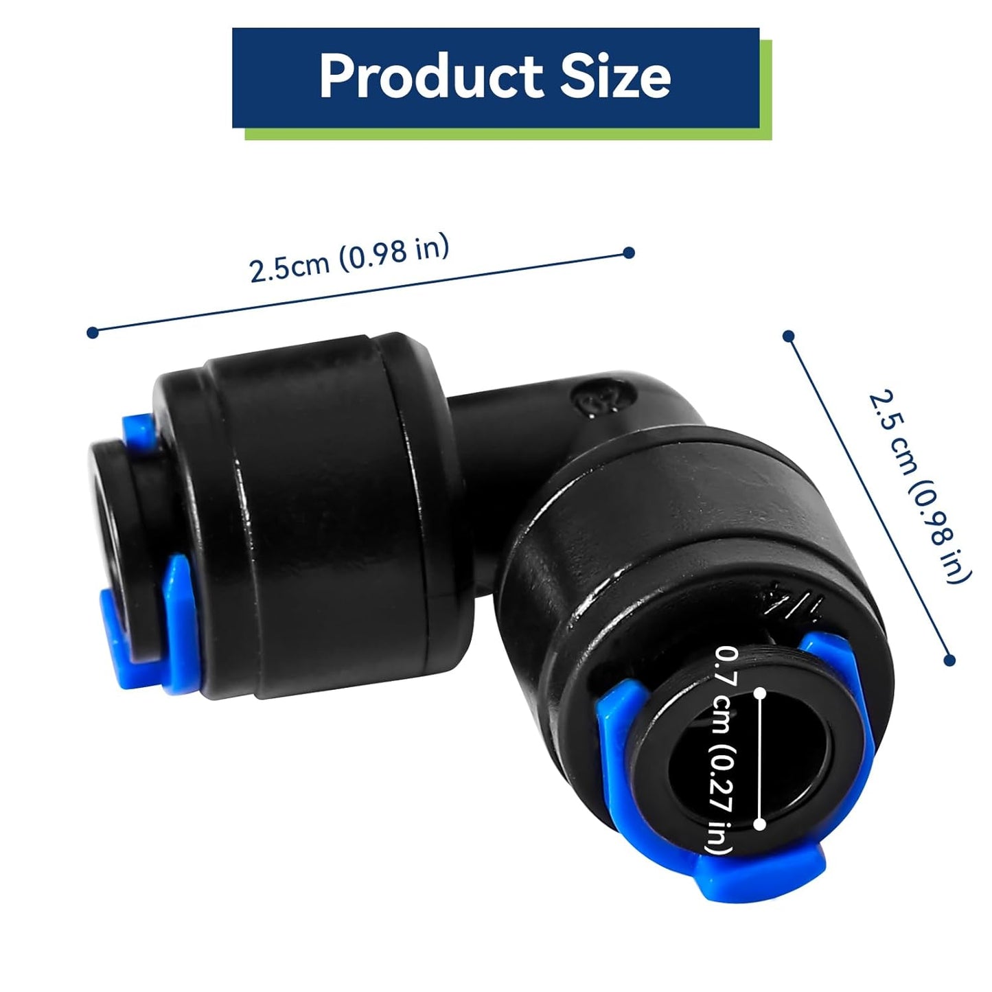 10 Pack 1/4" Universal 90 Degree Elbow Fitting, Quick Connect Universal Drip Irrigation Tubing Coupling Valve, Connector Locking Fitting for Sprinkler or Drip Irrigation System.