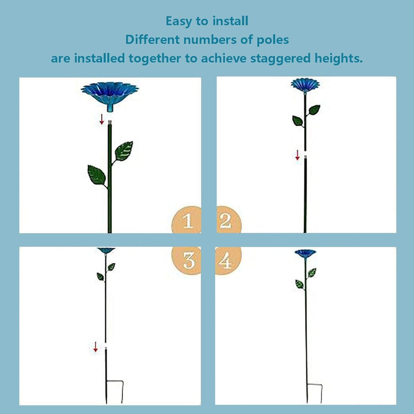 4 Pack Bee Watering Station, Metal Bee Feeder Cups with Colorful Flower Design,Butterfly Bee Bath Bowl for Outdoor Garden Yard Decor (Green, Blue, Yellow, Purple)