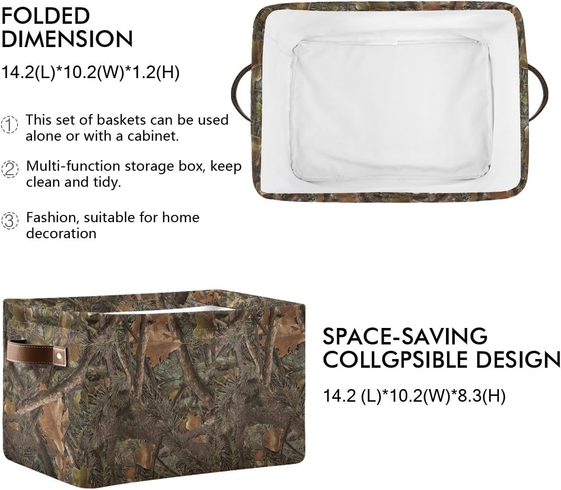 Camouflage Rectangular Storage Basket Organizer Bin Shelf Baskets For Clothes Gifts For Home Office Dorm