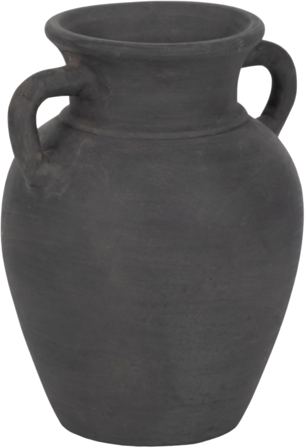Sagebrook Home Black Boho Terracotta Vase - Amphora-Style Decorative Flower Holder for Home, Office & Living Room - 9" Black