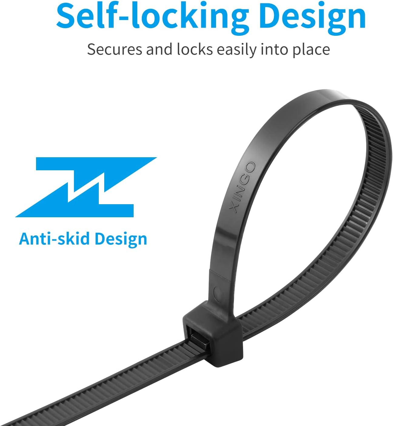 XINGO 60 inch White Zip Ties Heavy Duty 20 PCS, 250 lbs Ultra Strong Plastic Wire Ties, Large Cable Ties Extra Long Tie Wraps, Indoor and Outdoor UV Resistant