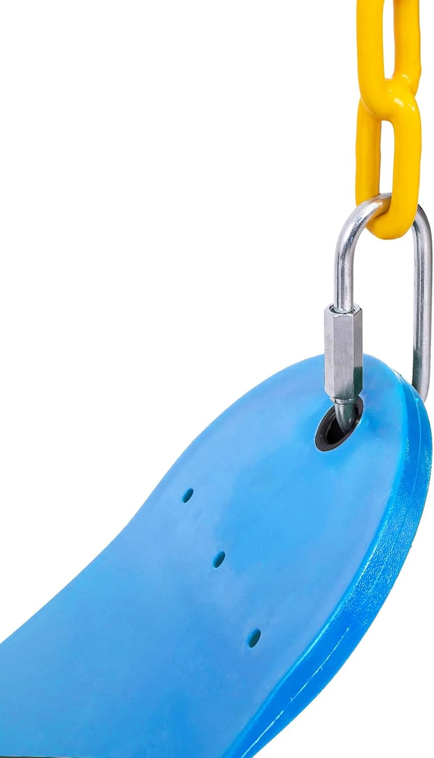 Sunnyglade 3PCS Swings Seats Heavy Duty with 66" Chain, Playground Swing Set Accessories Replacement with Snap Hooks, Support 250lb (3, Blue)