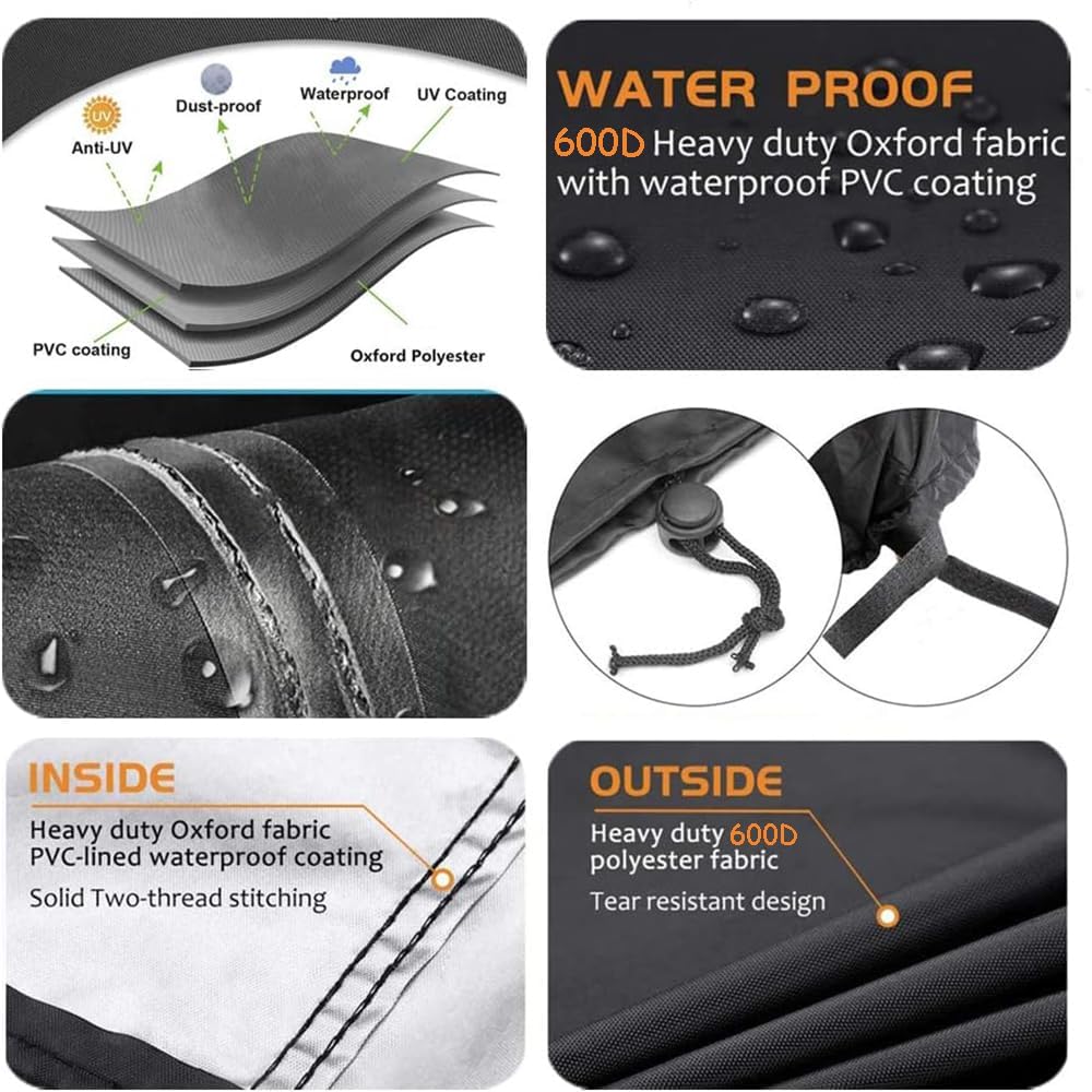 Fire Pit Cover, 36" x 36" x 20" Square Gas Fire Pit Cover, Waterproof 600D Heavy Duty Square Patio FirePit TableCover, Full Coverage Dustproof Anti UV Outdoor FirePitCover