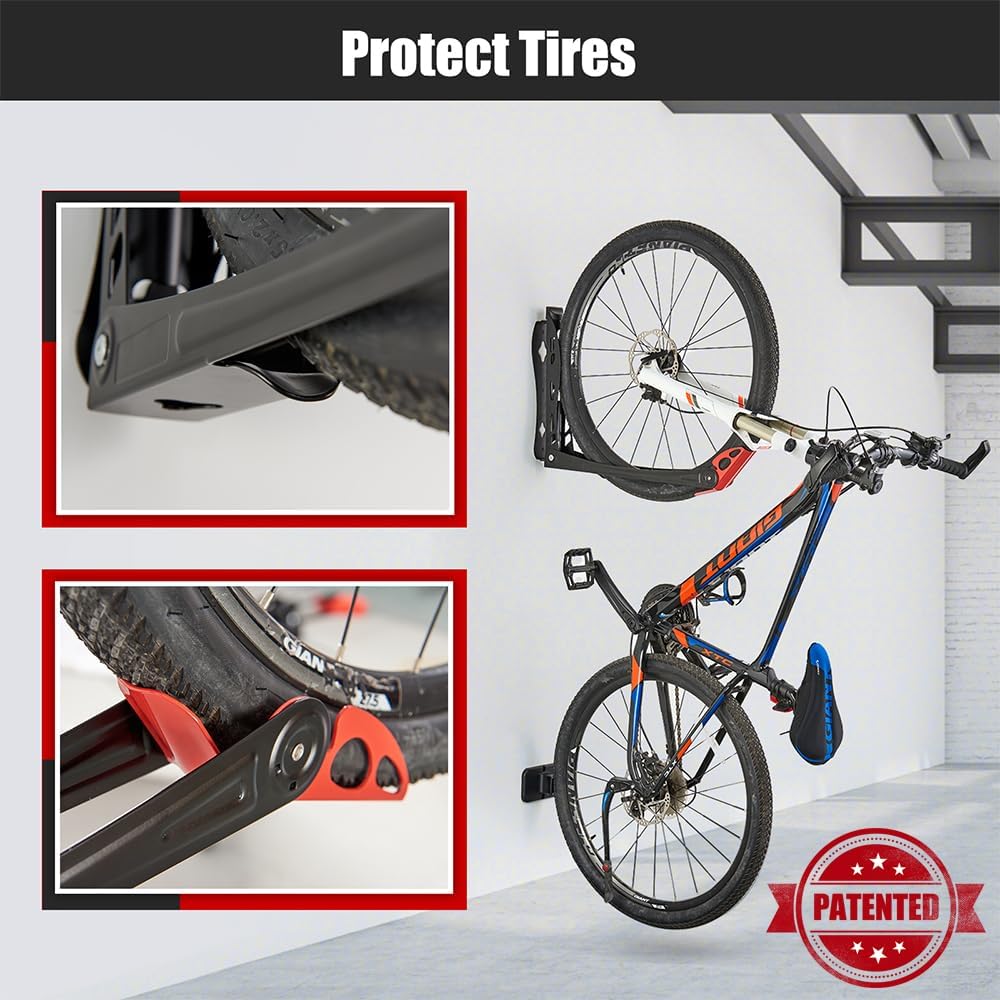Ultrawall BIKEPAL Swivel Bike Racks - No Lift Wall-Mounted Bike Storage Solution for Home & Garage