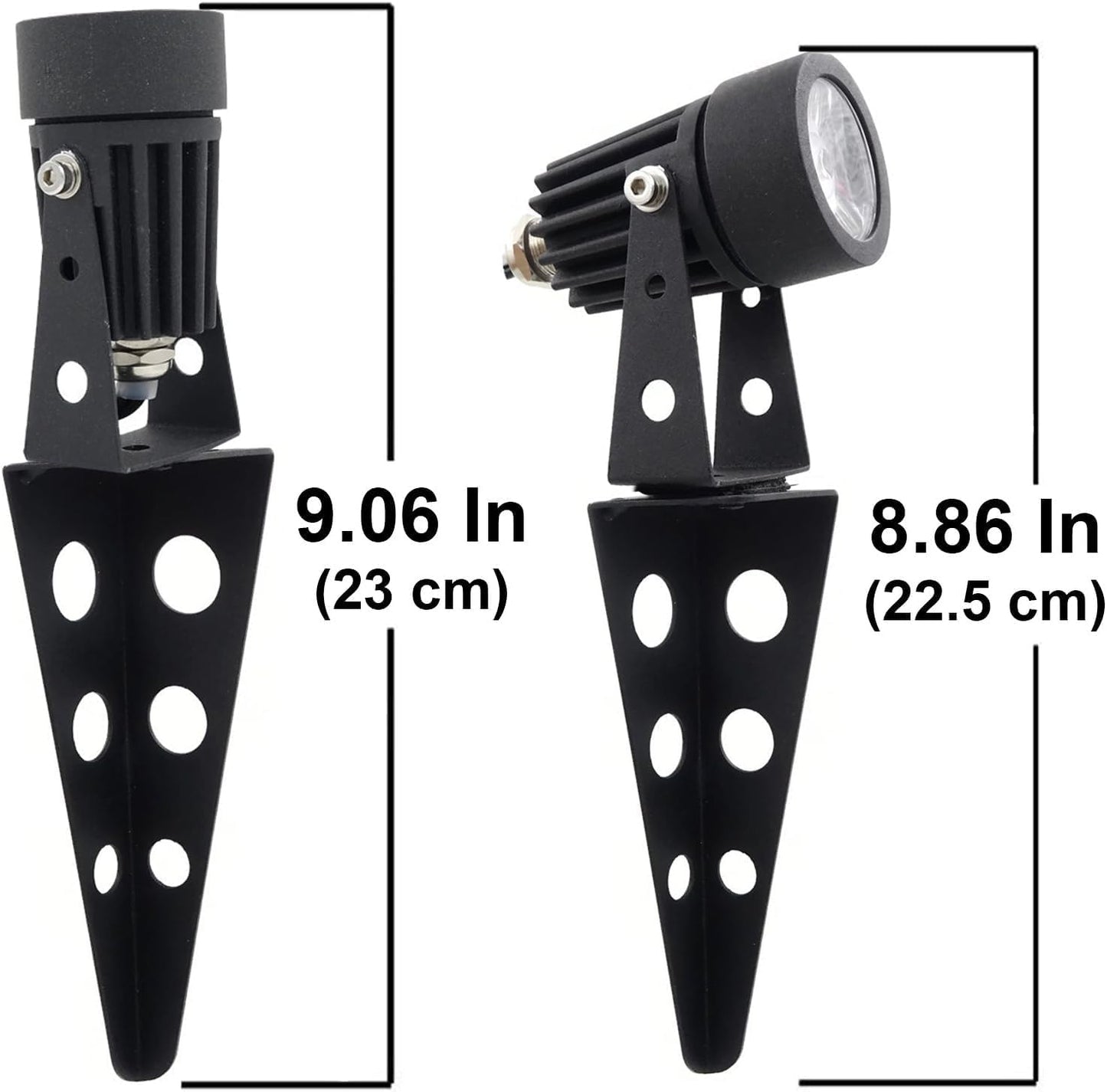 Mini 50X Twin Solar-Powered Flag Pole Light Cast Aluminium Cool White LED Spotlight 60-100 Lumen Per Light Fixture for Outdoor Garden Yard Landscape Downlight