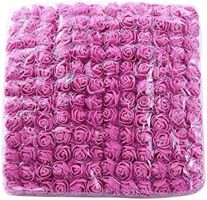 2inches Mini Fake Rose Flower Heads Artificial Rose Fake Flower Head Artificial Craft Rose Rose Petals Confetti for Handmade DIY Wedding Home Decoration Accessories, Pack of144 (Rose Red)