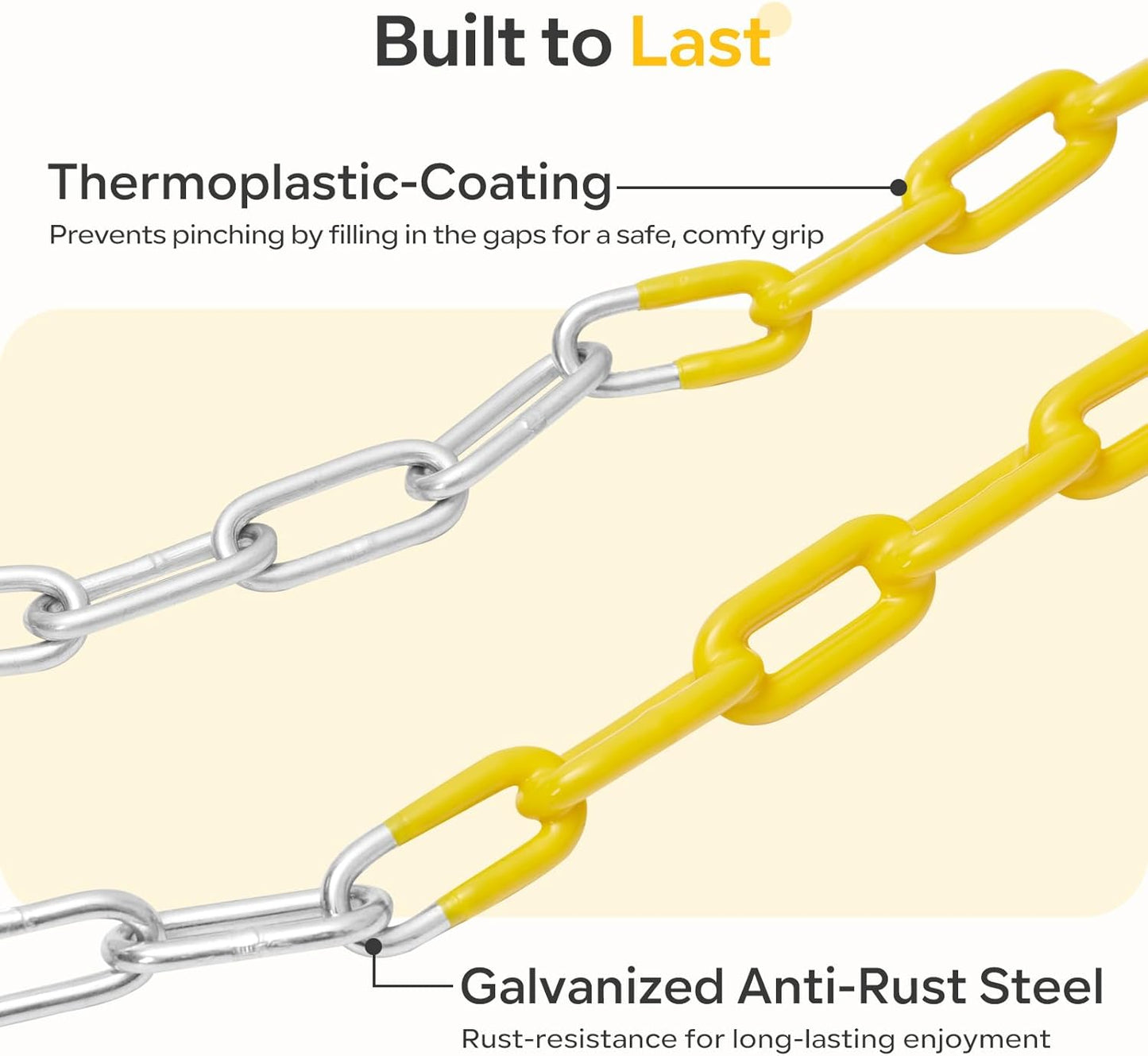 DECORLIFE 2-Pack Swing Seats for Swing Set, Support 330lb, Swings Replacement Kits with Coated Chains for Kids Adults, Swing Set Accessories with Snap Hooks for Outdoor Backyard Playground, Blue