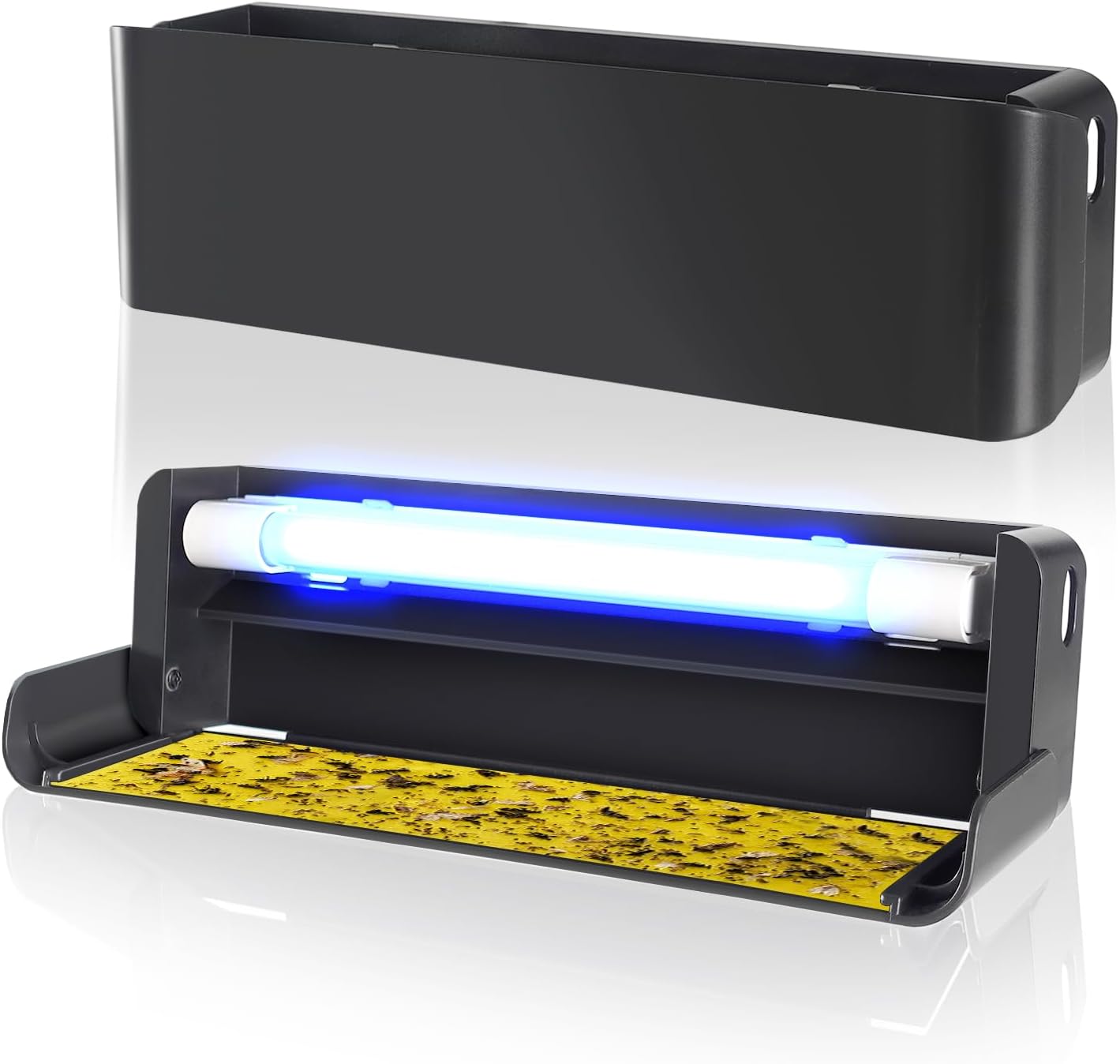 2 Pack UV Fly Light Trap Indoor for Home Gnat Traps for House, Wall Sconce Fly Light Bug Catcher for Kitchen House & Restaurant Fruit Flies Garage & Warehouse with 5 Sticky Glue Boards 6.5 ft Cord